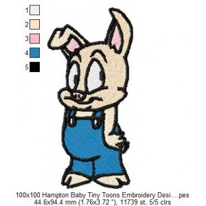 100x100 Hampton Baby Tiny Toons Embroidery Design Instant Download